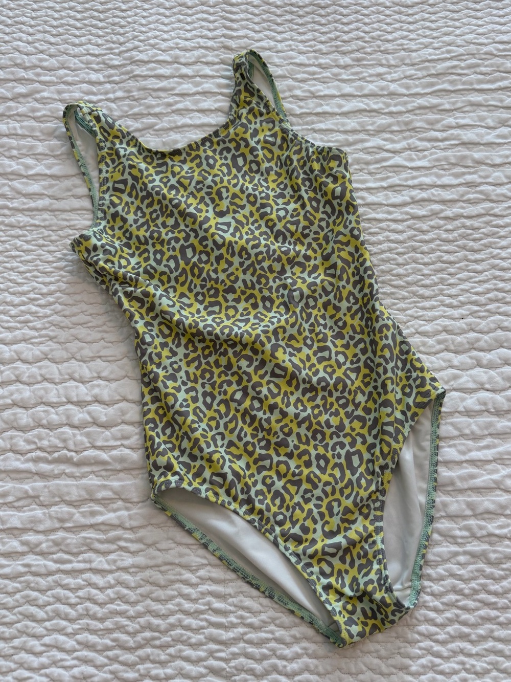 Zella, Girls' Yellow Leopard Print One-Piece Swimsuit, Size 10